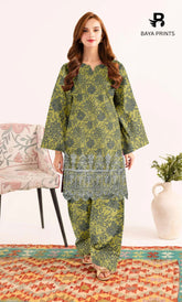 2-Piece Unstitched Dhanak Printed Suit with Embroidered Border-DE-V1-08
